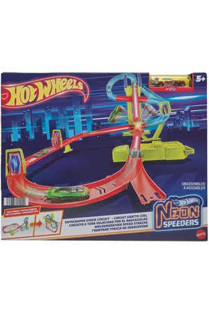 Hot Wheels Action Neon Speeders Skyscraper Speed Circuit Track Set Patterned