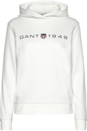 GANT Reg Printed Graphic Hoodie White