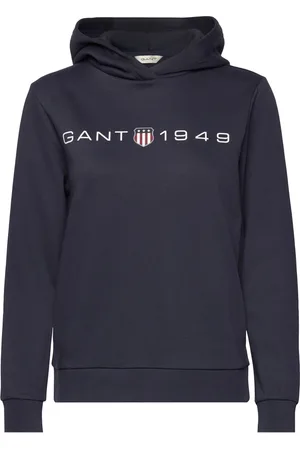 GANT Reg Printed Graphic Hoodie Blue
