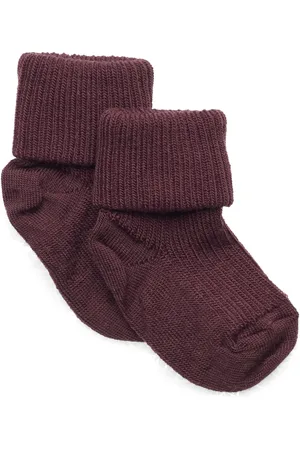 mp Denmark Wool Rib Baby Socks Burgundy