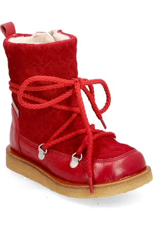 ANGULUS Boots - Flat - With Lace And Zip Red