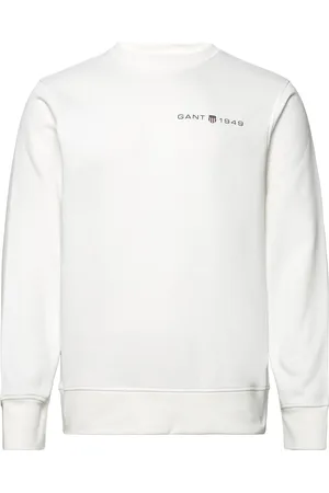 GANT Printed Graphic C-Neck Sweat White
