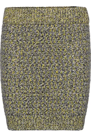 WoodWood Norma Mouline Knit Mini Skirt Yellow