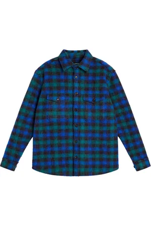 J Lindeberg Carter Check Overshirt Blue