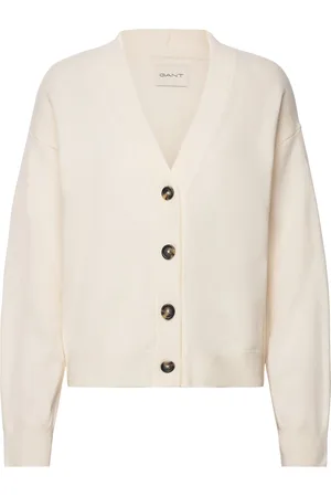 GANT Superfine Lambswool Cardigan White
