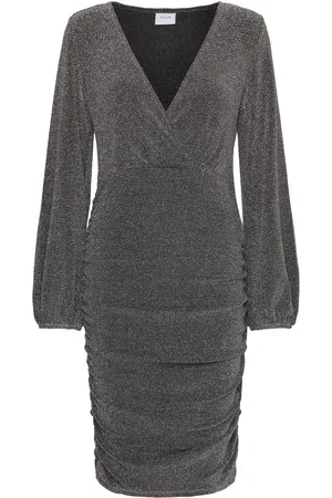 VILA Vicaro L/S V-Neck Midi Dress/Dc