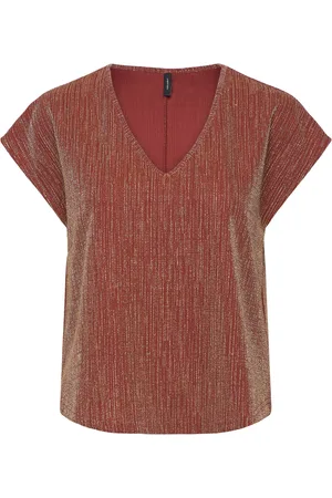 VERO MODA Vmelma S/S V-Neck Top Jrs Btq Red