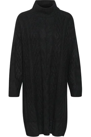 Cream Crcabin Knit Dress - Mollie Fit Black