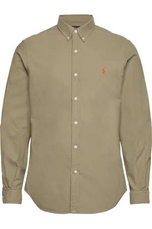 Ralph Lauren Slim Fit Garment-Dyed Oxford Shirt Khaki
