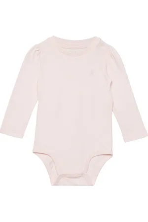 Ralph Lauren Puff-Sleeve Jersey Bodysuit Pink
