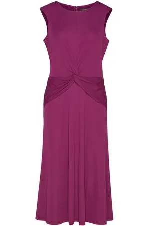Ralph Lauren Twist-Front Jersey Dress Purple