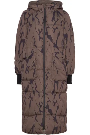 Y.A.S Marbel Long Padded Coat S. Brown