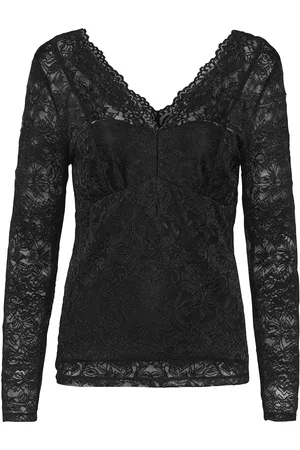 Cream Crglaze Blouse W. Lining Black