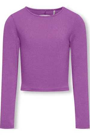 ONLY Kogroma L/S Short Cut Out Top Box Jrs Purple