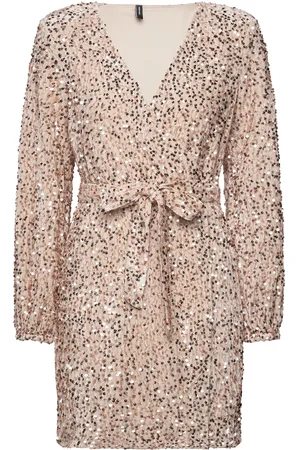 VERO MODA Vmbella Ls Wrap Short Dress Jrs Pink