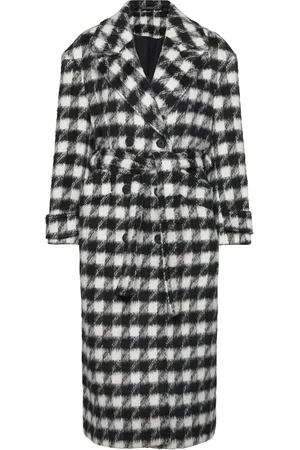 AllSaints Haithe Check Coat Black