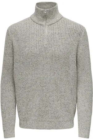 Only & Sons Onsmalaki Reg 7 Half Zip Knit Cs Grey
