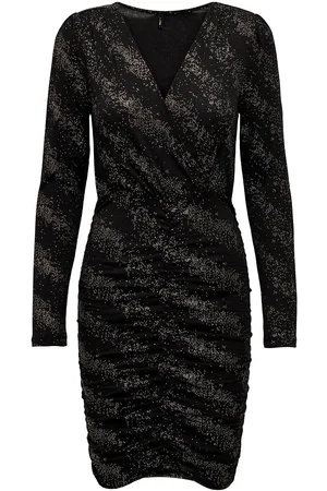 ONLY Onlnew Pella L/S Wrap Foil Dress Jrs