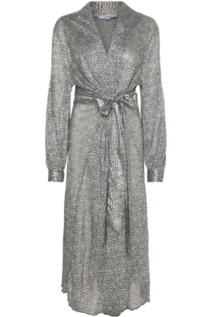 Minus Mslimea Glitter Maxi Wrap Dress Silver
