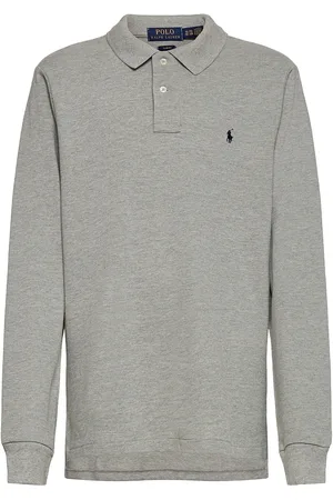 Ralph Lauren Cotton Mesh Long-Sleeve Polo Shirt Grey