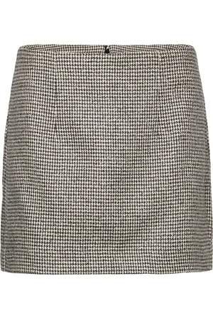 MANGO Houndstooth Straight Mini-Skirt