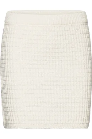 MANGO Knitted Miniskirt Cream