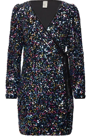 Y.A.S Killo Sequin Ls Wrap Dress - Show