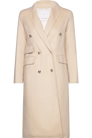 MANGO Handmade Butt D Wool Coat Beige