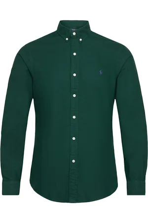 Ralph Lauren Slim Fit Garment-Dyed Oxford Shirt Green
