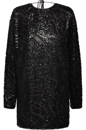 ROTATE Sequins Low Back Dress Black