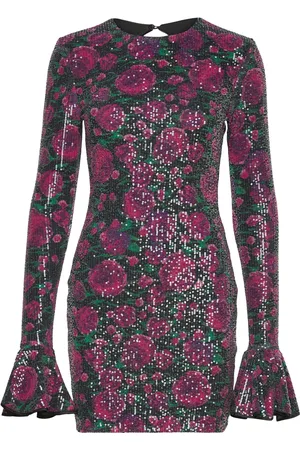 ROTATE Sequins Open Back Dress Black