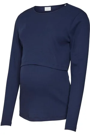 Mama;licious Mlemily June Ls Jrs Top 2F Navy
