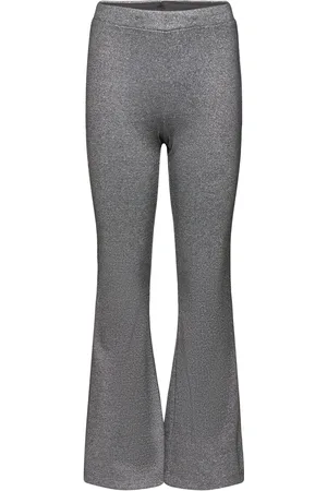 Lindex Trousers Flare Lurex Rib Grey