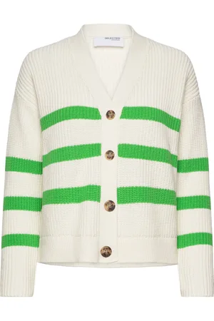 SELECTED Slfbloomie Ls Knit V-Neck Cardigan Noos Cream