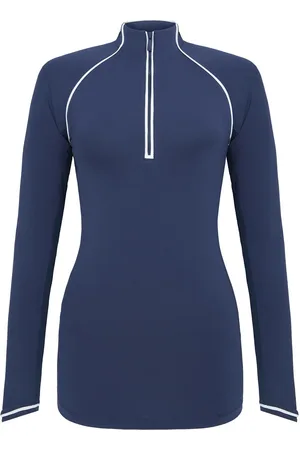 Original Penguin Solid 1/4 Zip Sun Protection Top Blue