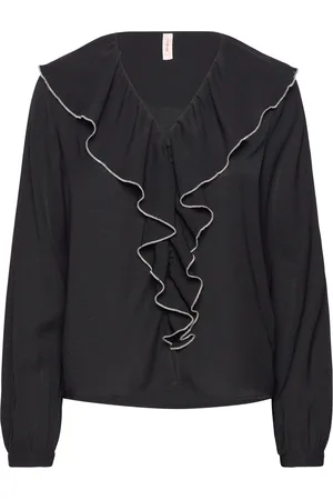 ONLY Onllise V-Neck Contrast Frill Shirt Wvn