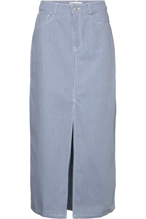 ONLY Onlmerle Hw Lon Slit Stripe Skirt Cc Pnt Blue