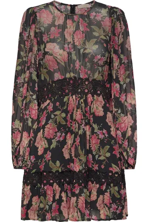 by Ti Mo Georgette Lace Mini Dress Black