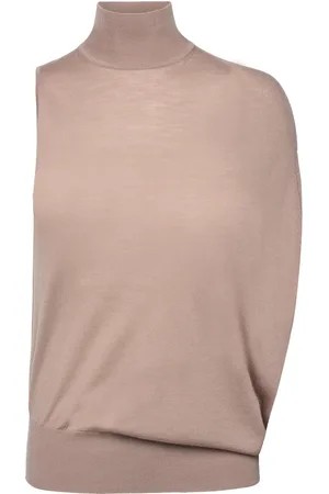 Calvin Klein Extra Fine Wool Gathered Sweater Brown