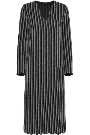 Mads Norgaard Glitter Jersey Hathena Dress Silver