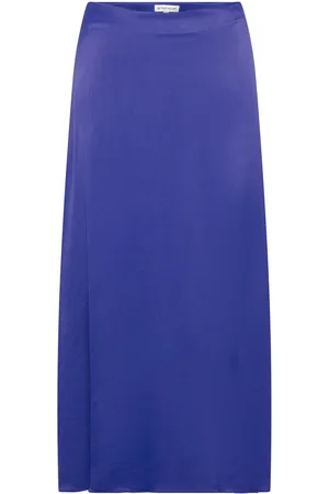 TOM TAILOR Skirt Midi Satin Blue