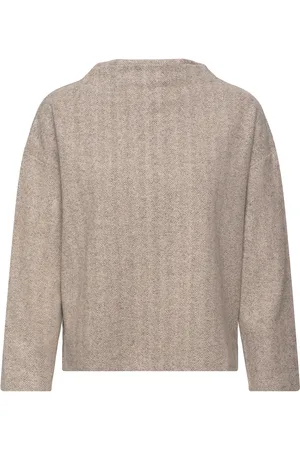 TOM TAILOR Sweatshirt Stand Up Collar Beige