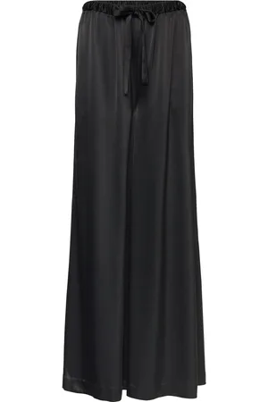 Ralph Lauren Cropped Satin Wide-Leg Pant Black