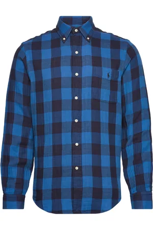 Ralph Lauren Custom Fit Checked Double-Faced Shirt Navy