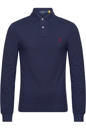 Ralph Lauren Slim Fit Mesh Long-Sleeve Polo Navy