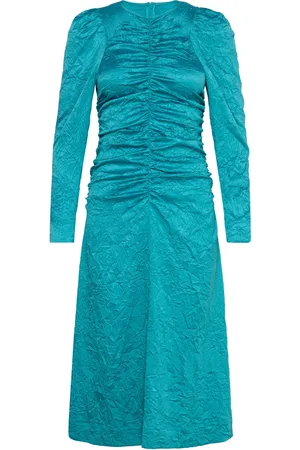 Ganni Crinkled Satin Blue
