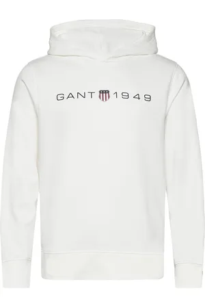 GANT Printed Graphic Hoodie White