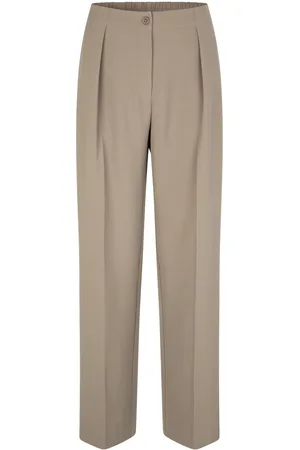 Second Female Fique Wide Trousers Beige