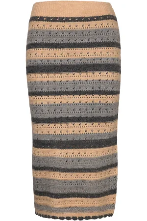 Object Objsaro Hw Knit Skirt 130 Beige