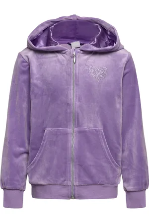 Lindex Hoodjacket Velour Purple